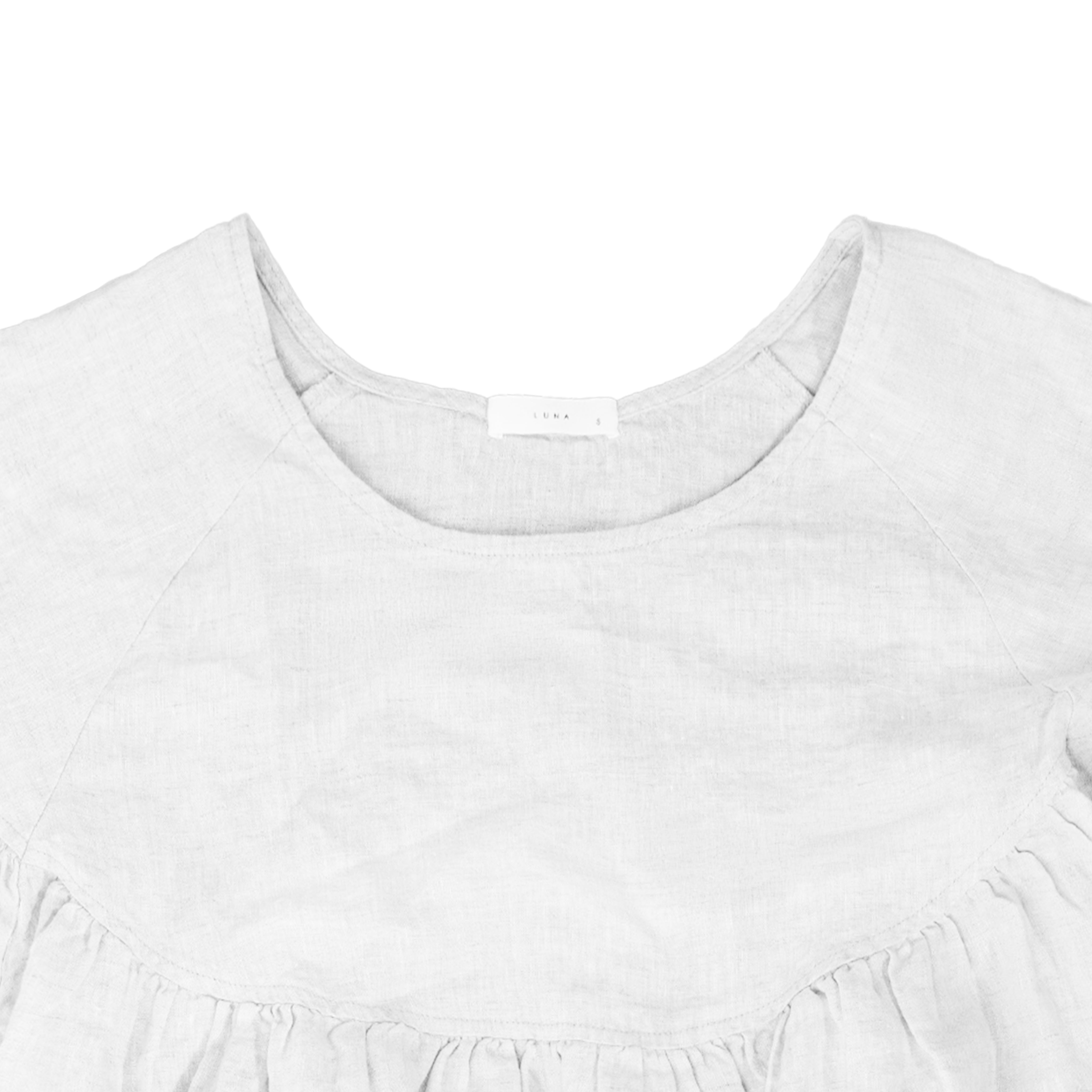 Puffed Sleeve Linen Midi Dress