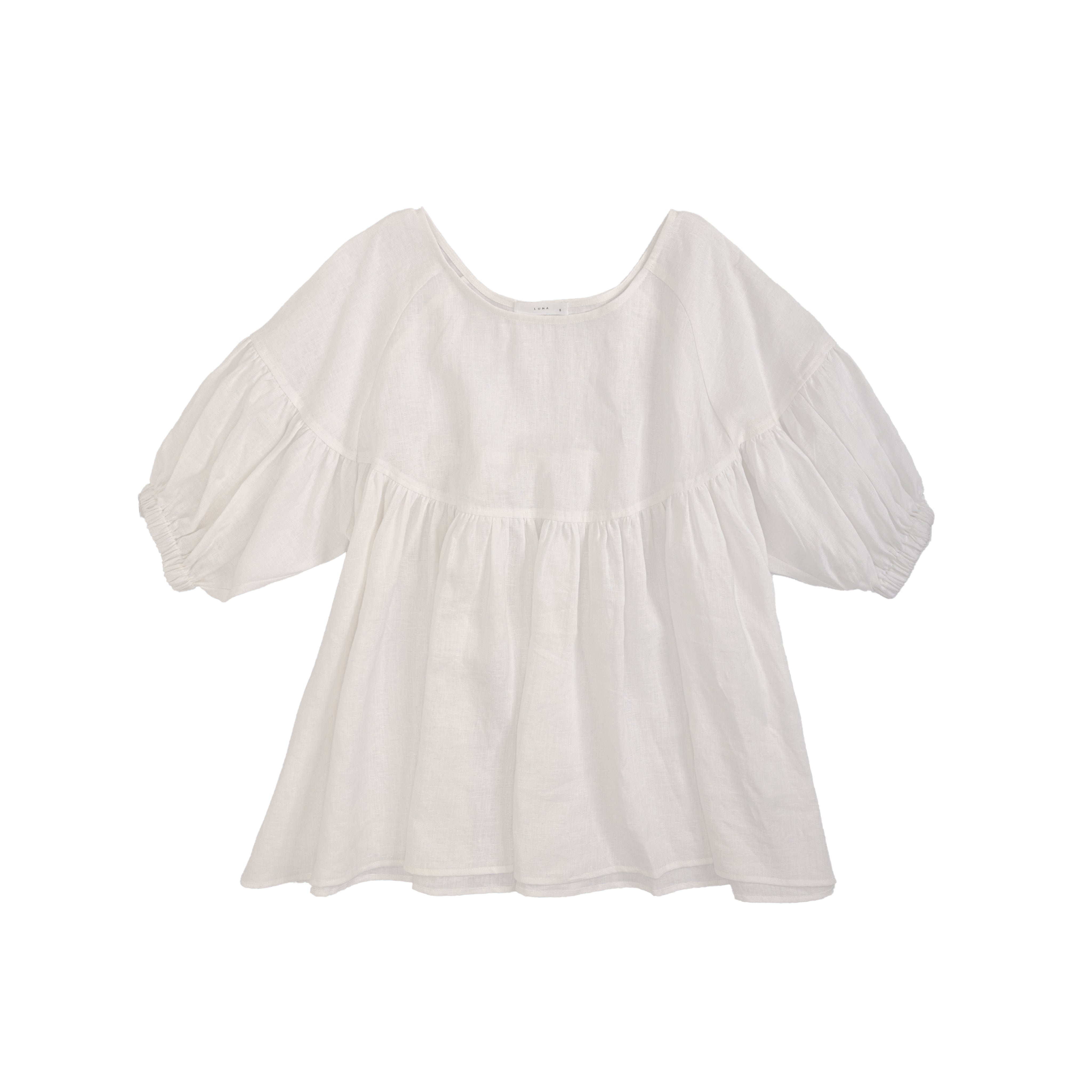 Puff Sleeves Linen Top