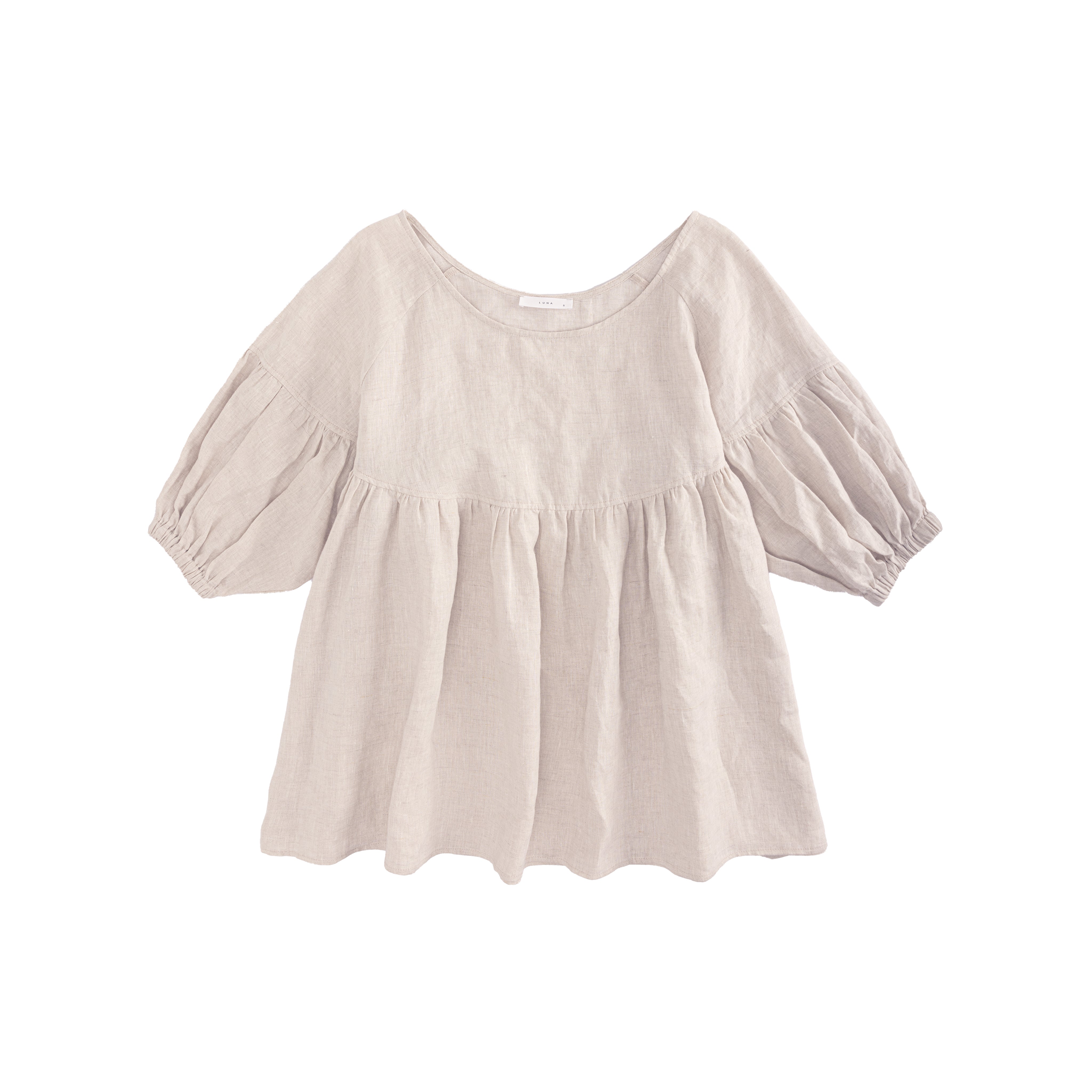 Puff Sleeves Linen Top