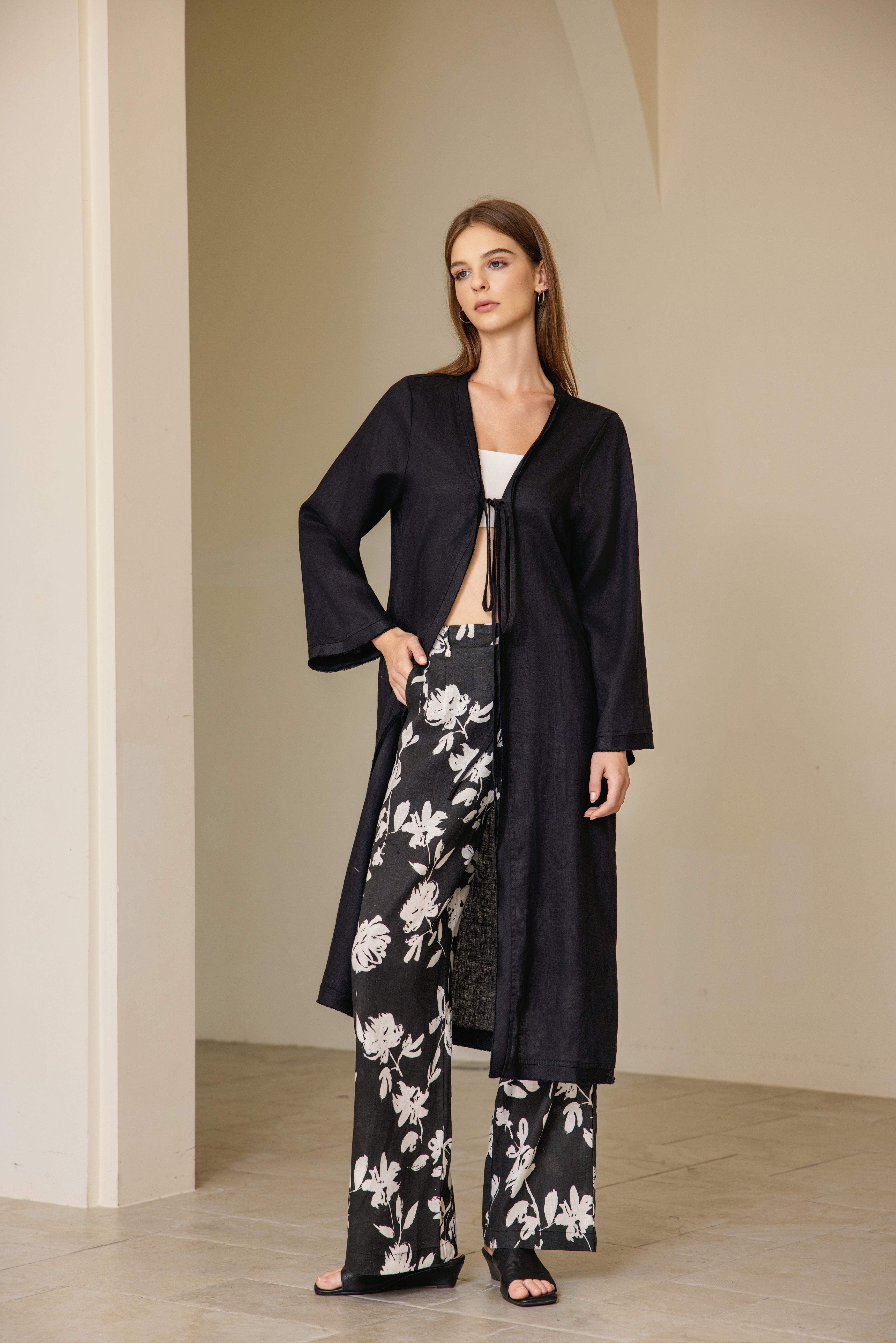 Linen Cardigan Long