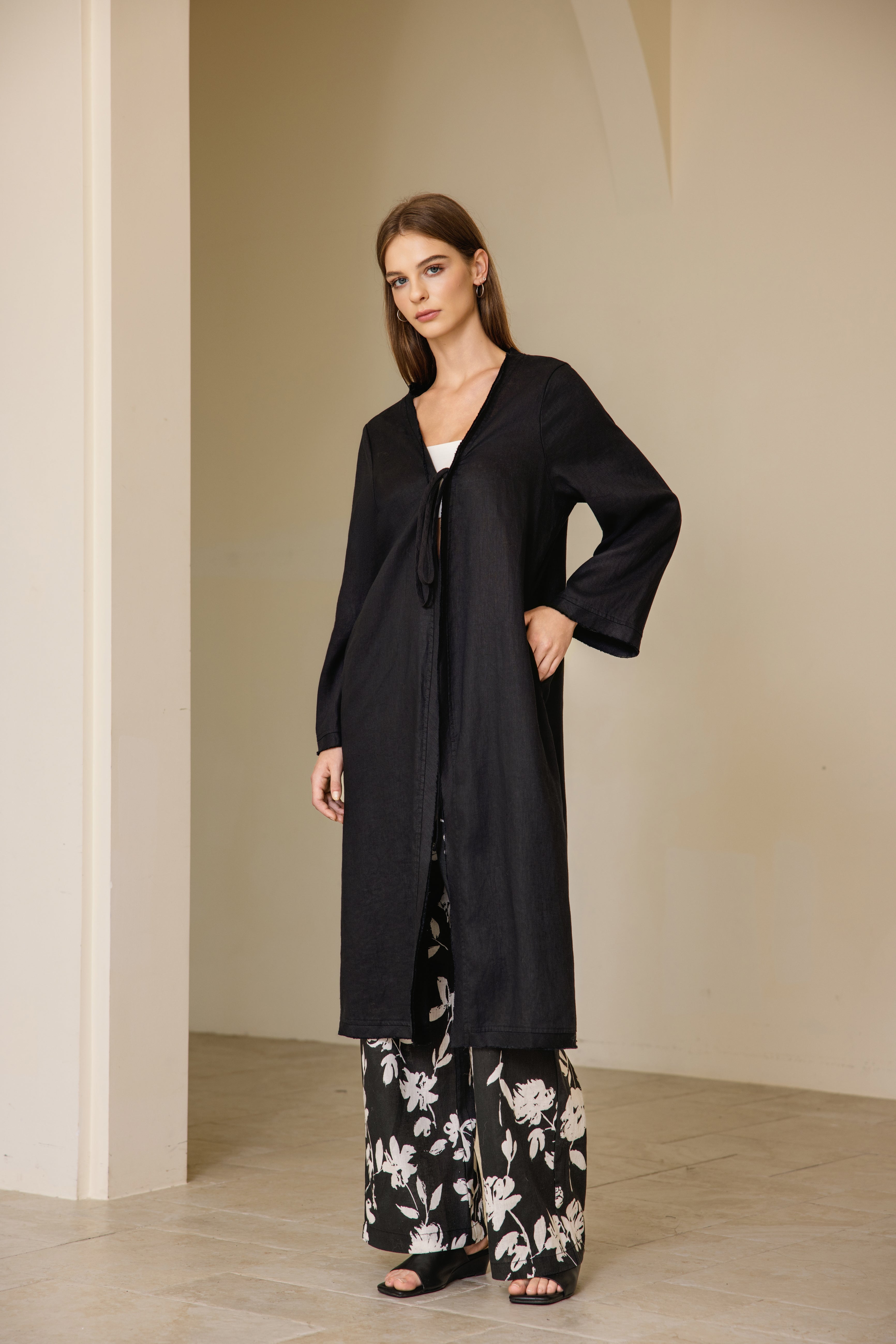 Linen Cardigan Long