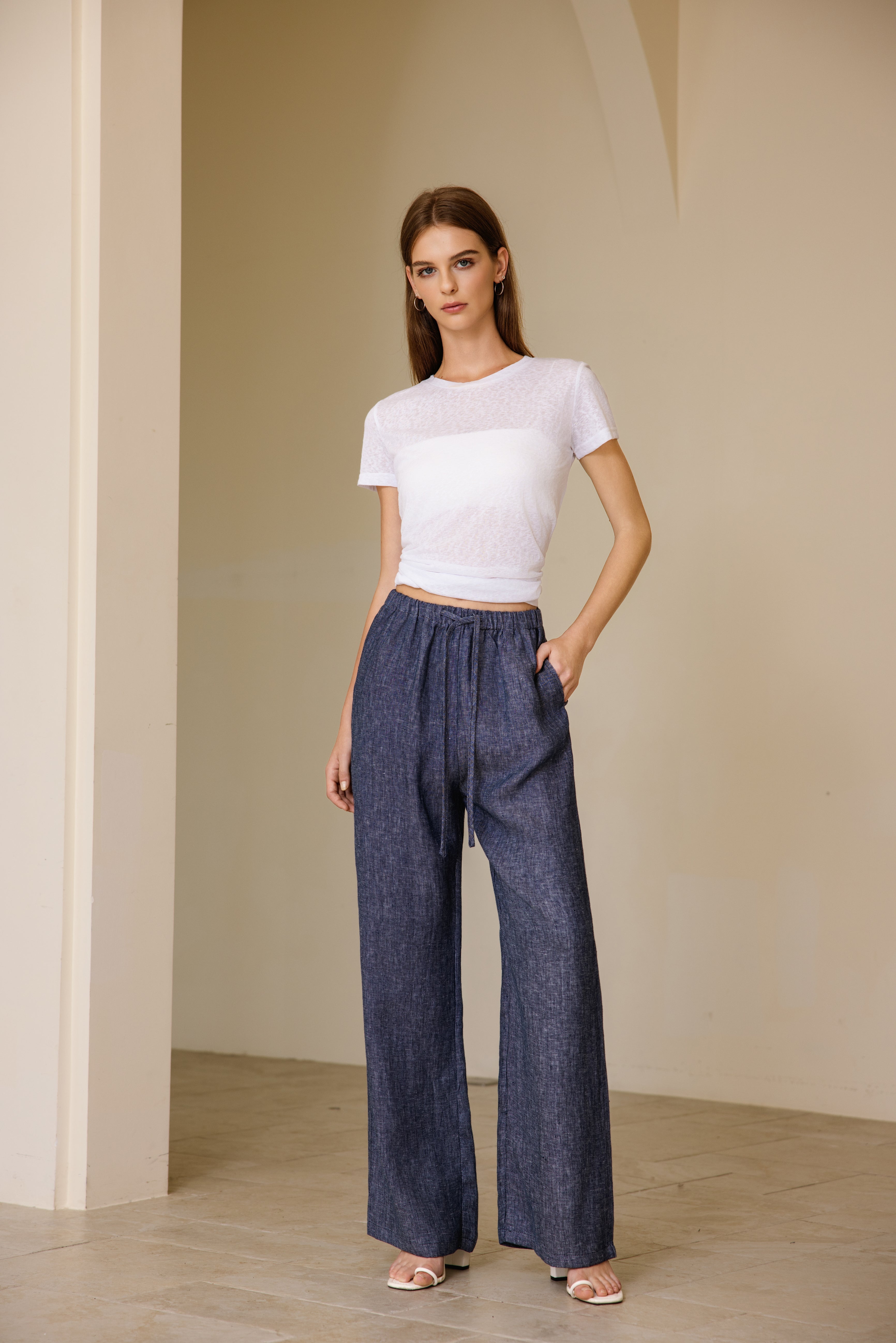 Linen Pants Navy