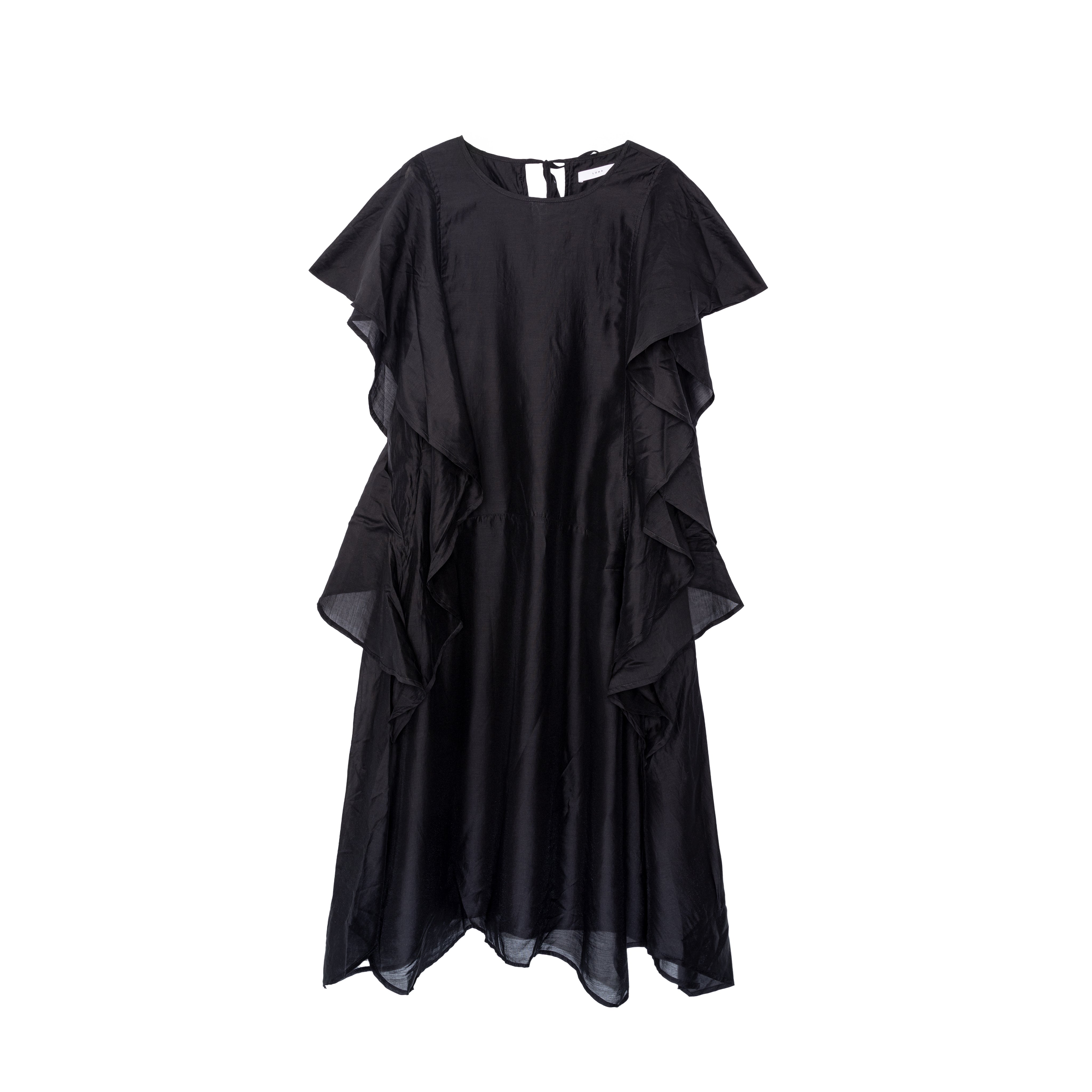 Black Ruffled Midi Dress