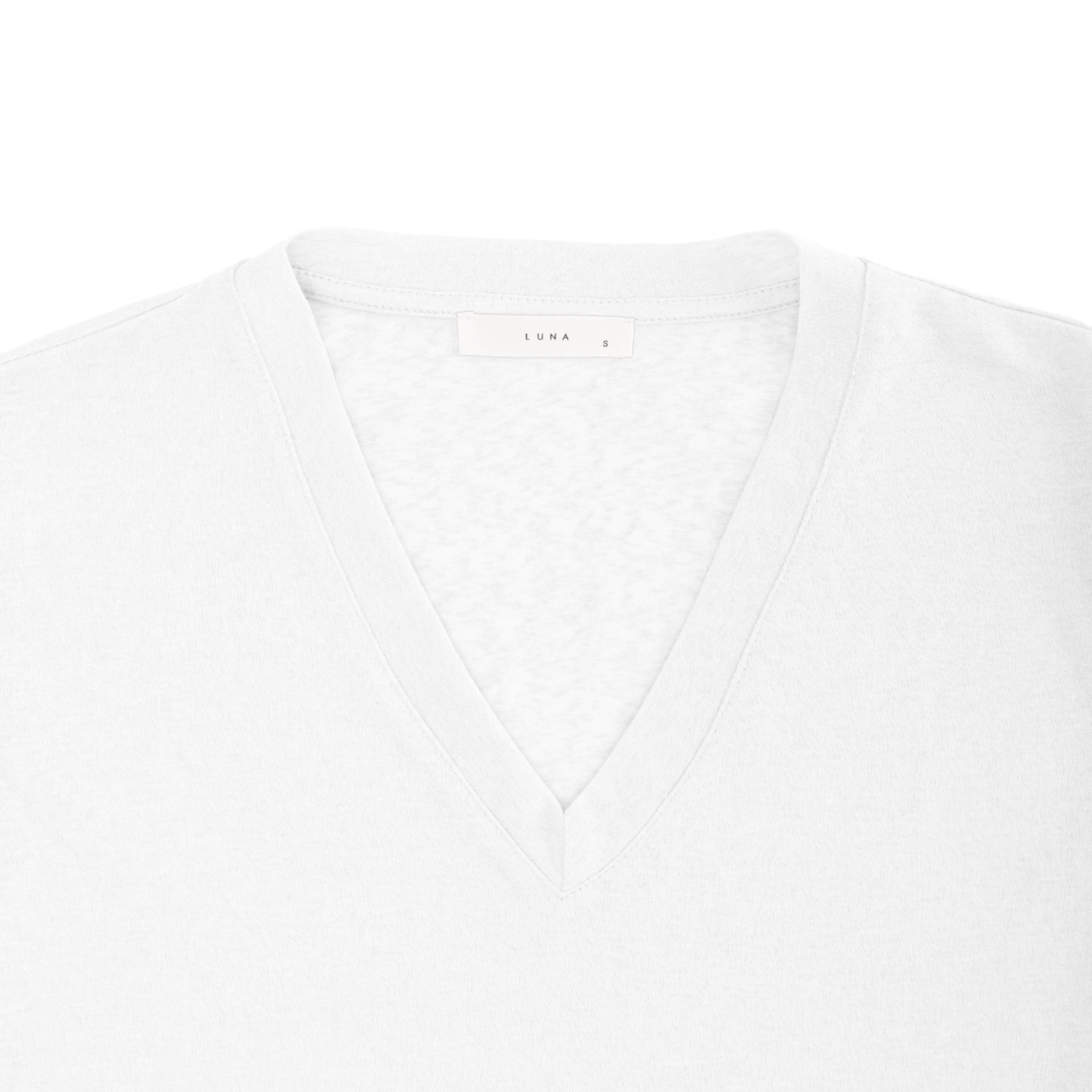 Short-sleeved linen t-shirt v-neck