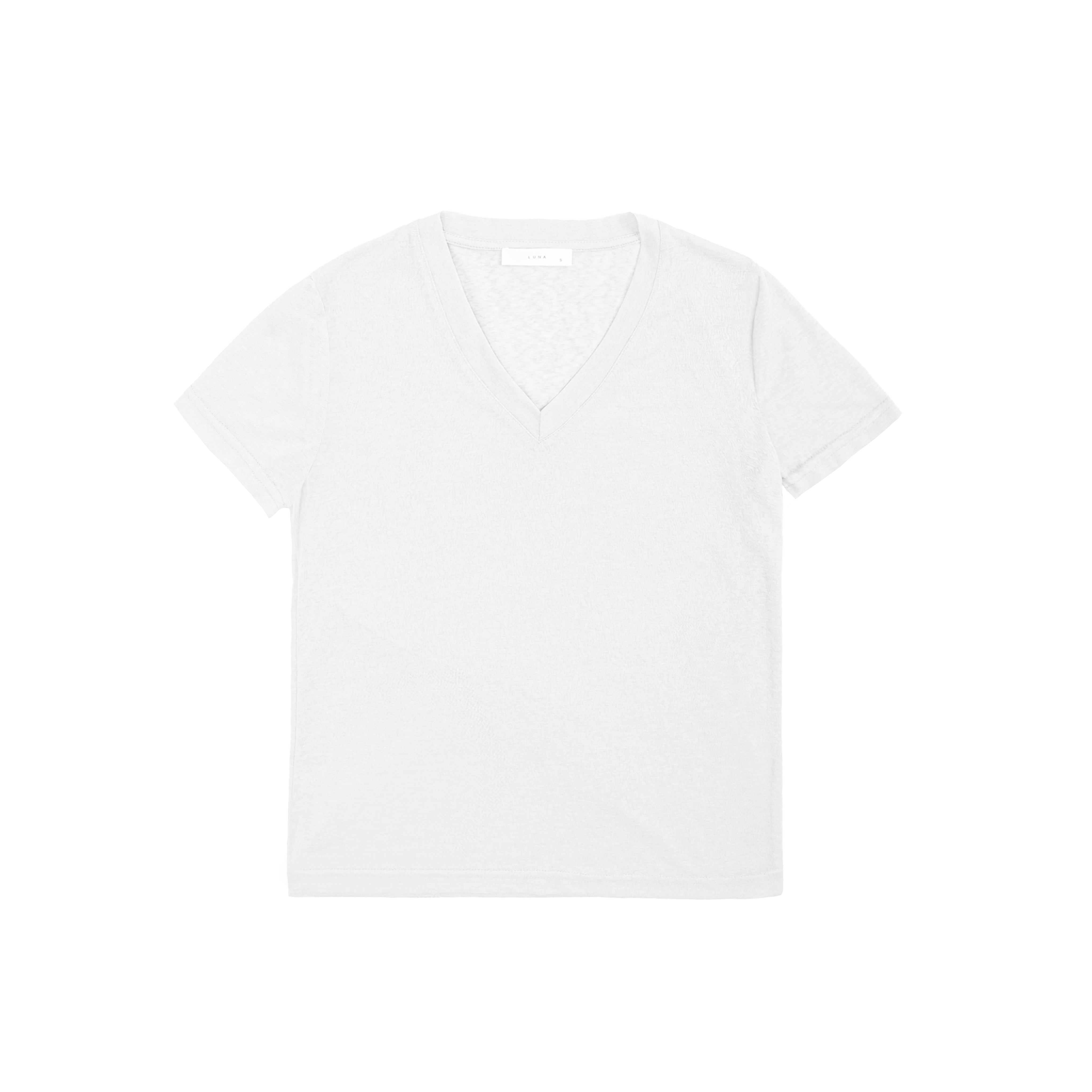 Short-sleeved linen t-shirt v-neck