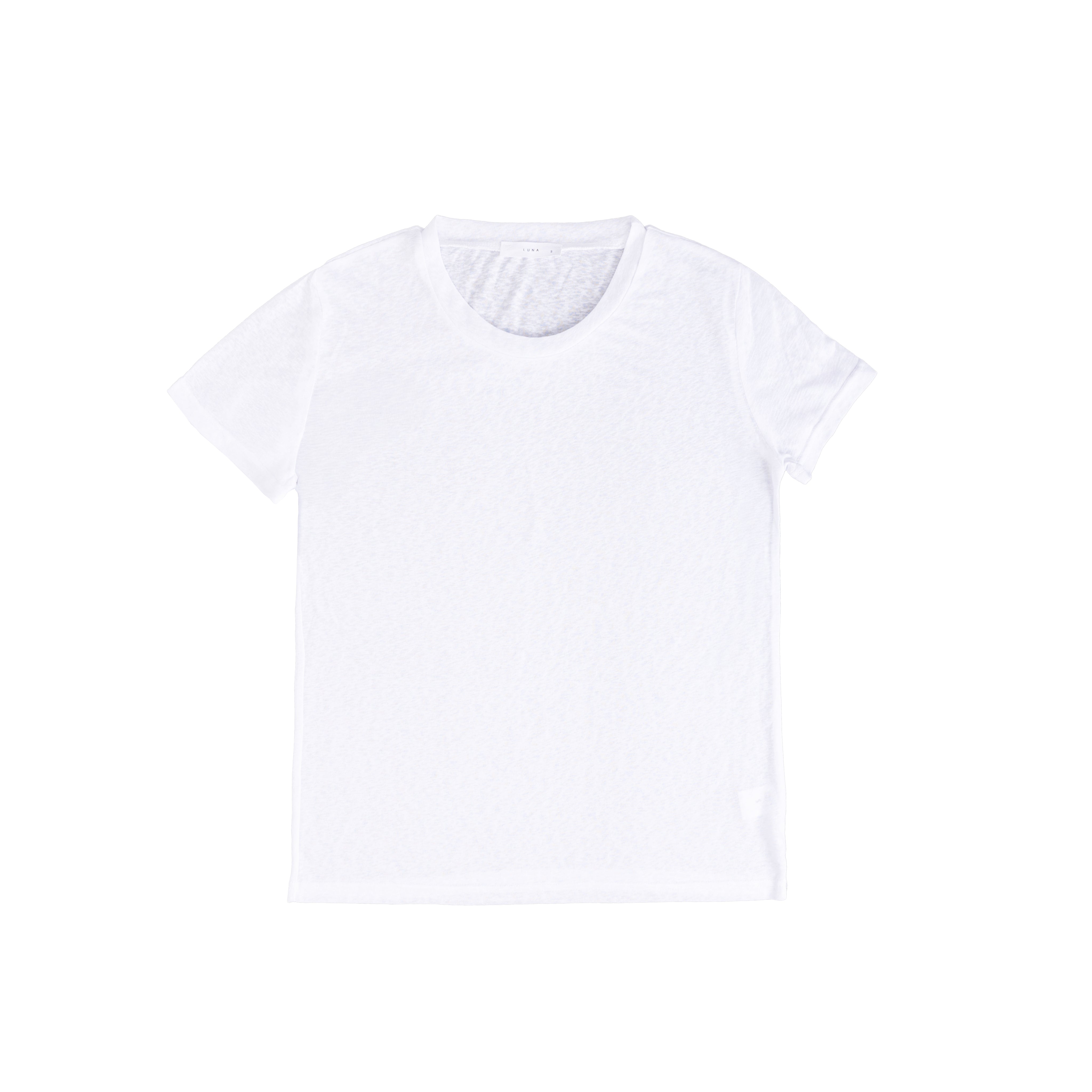Short-sleeved linen t-shirt round-neck