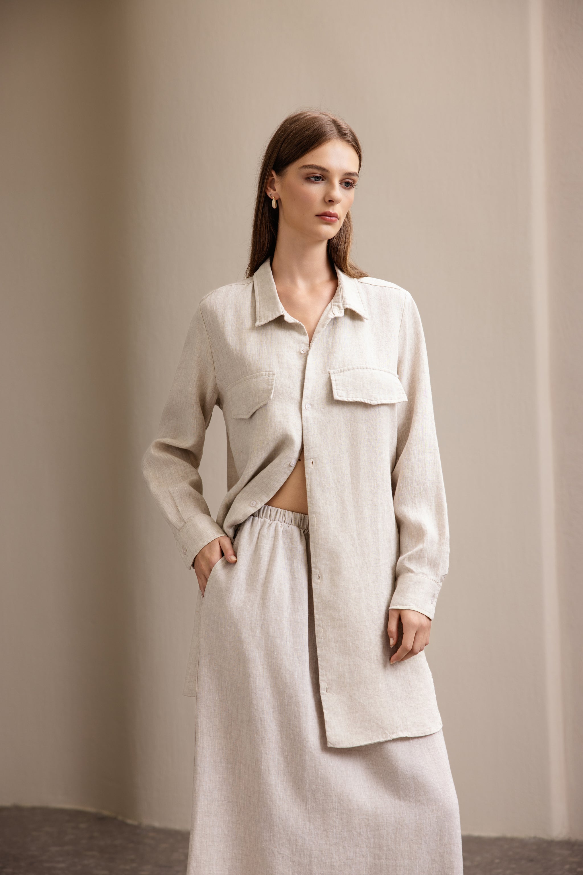 Womens Long Linen Shirt – Organic Comfort with Sophisticated Style