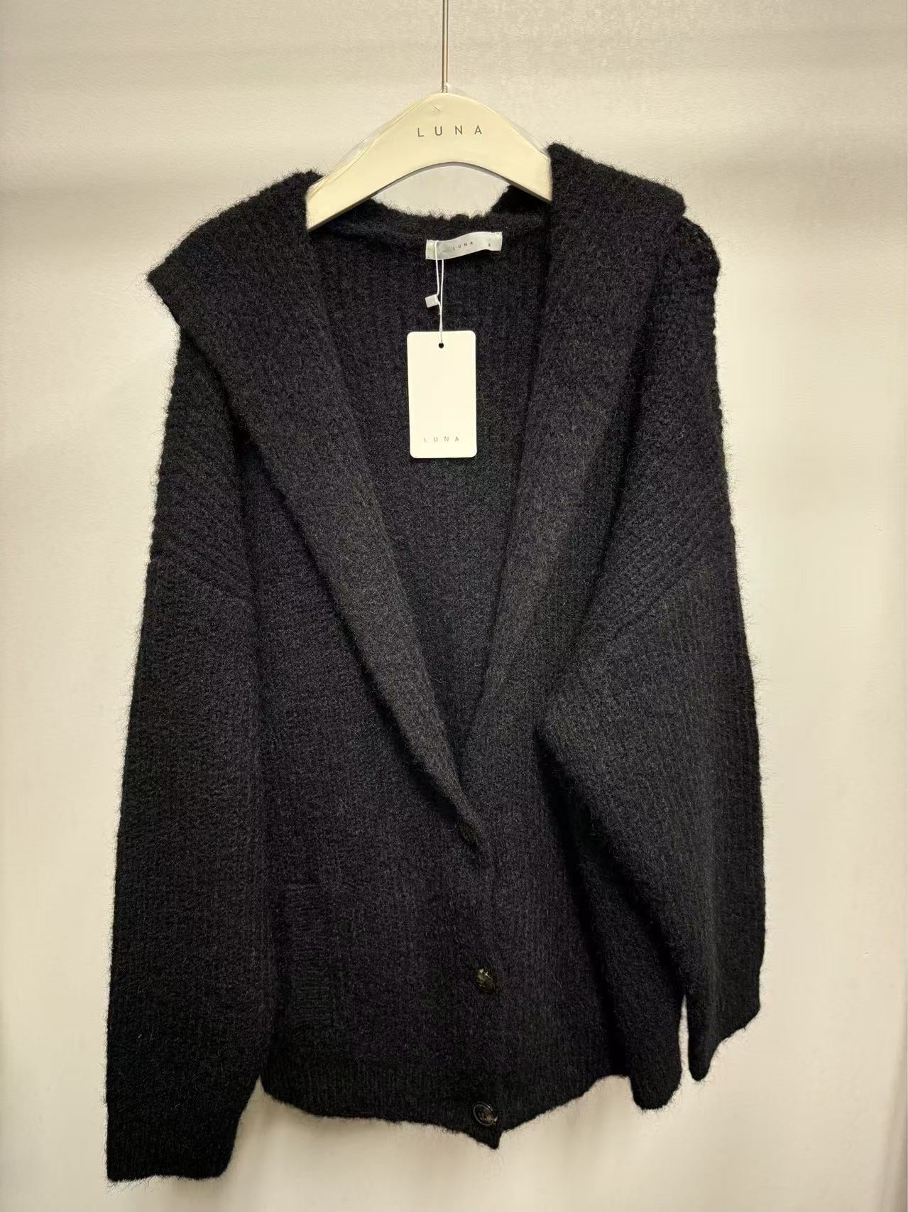 25213 Hooded Button Cardigan