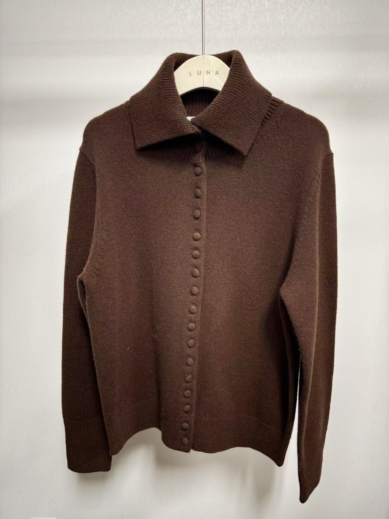 25216 Button-front Polo Shirt Sweater Cardigan