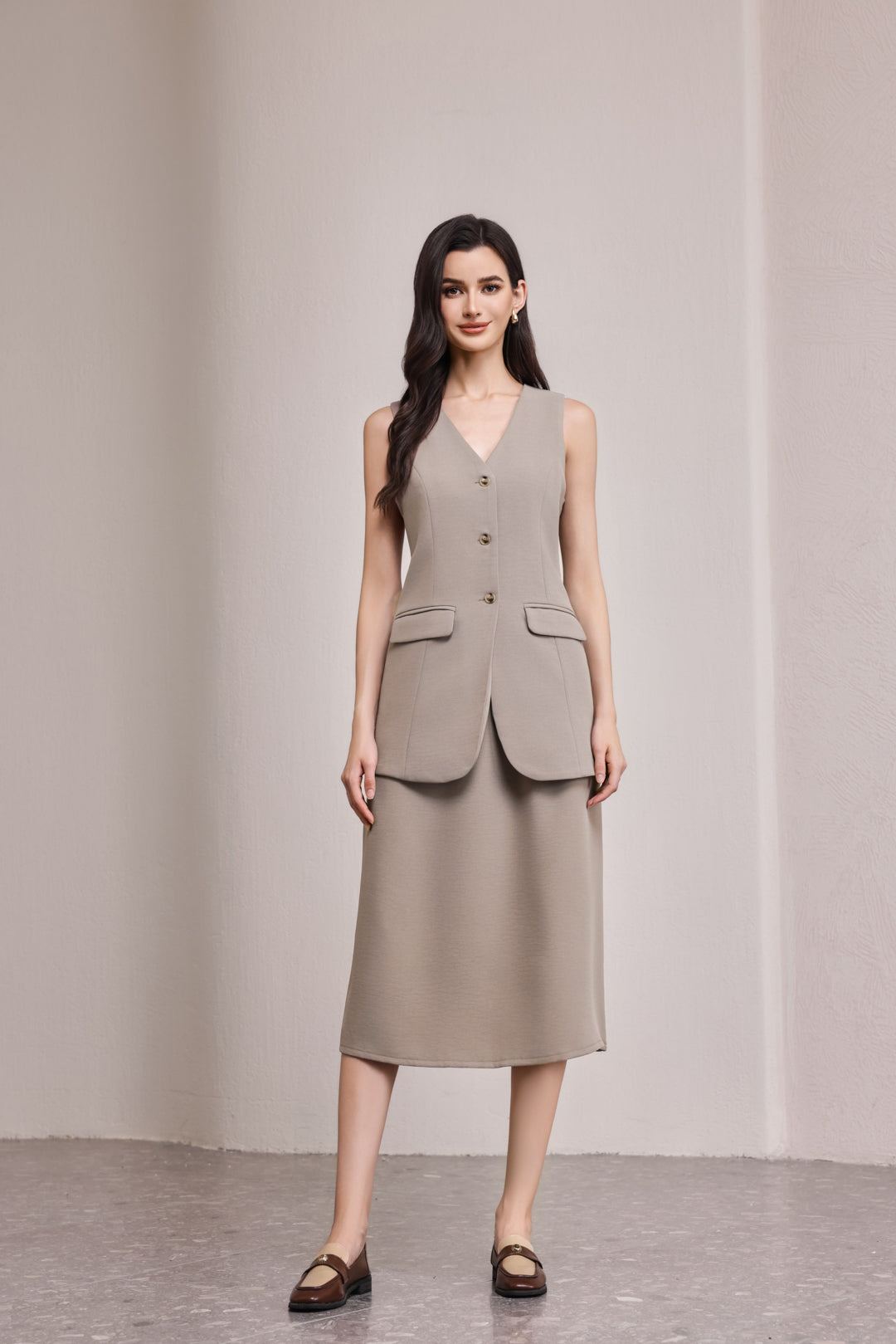 25114VL Office Lady Extra Long Vest