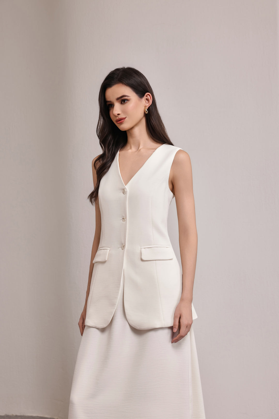 25114VL Office Lady Extra Long Vest
