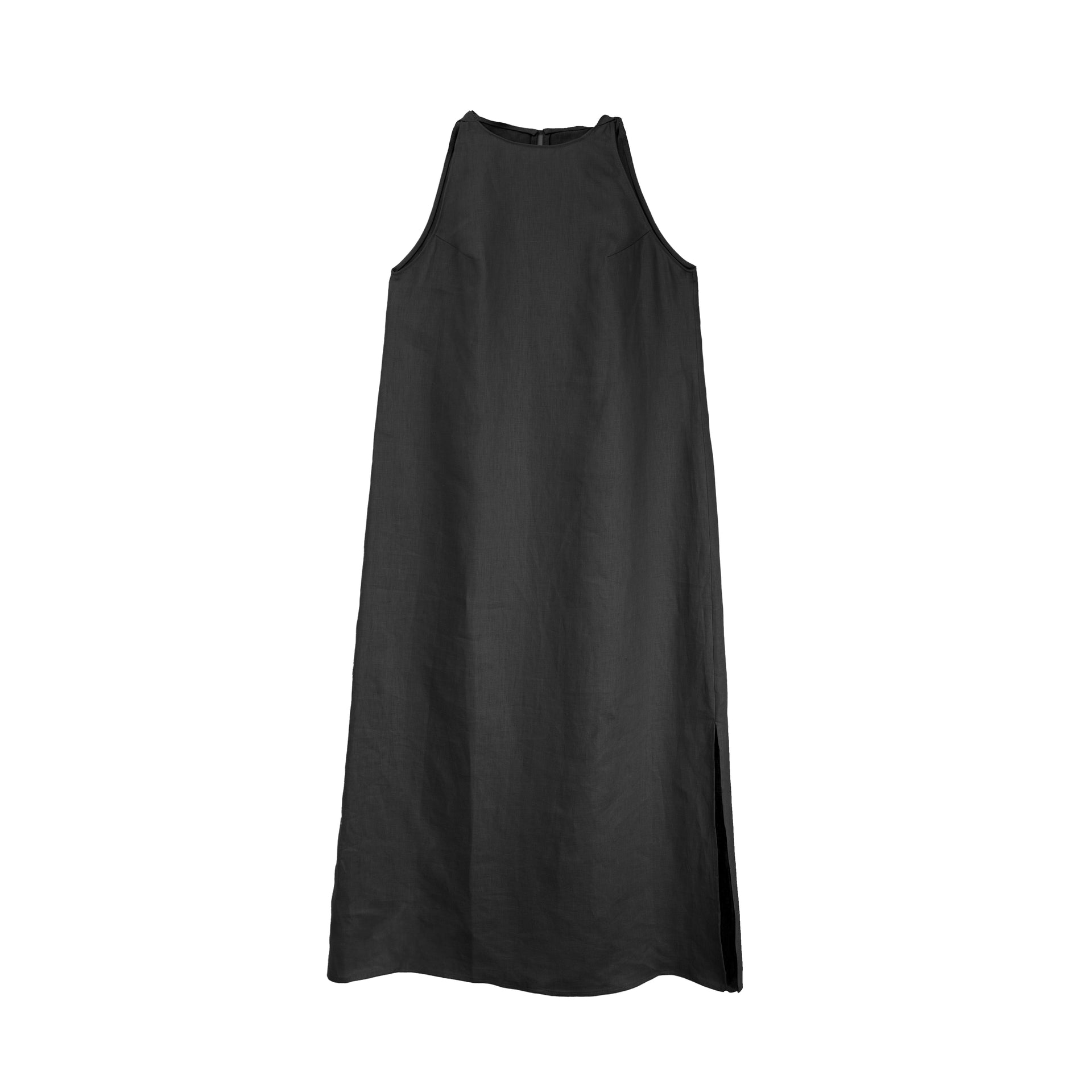 chinese dress ladies LOTUS BLACK LINEN MINI DRESS  DISSH