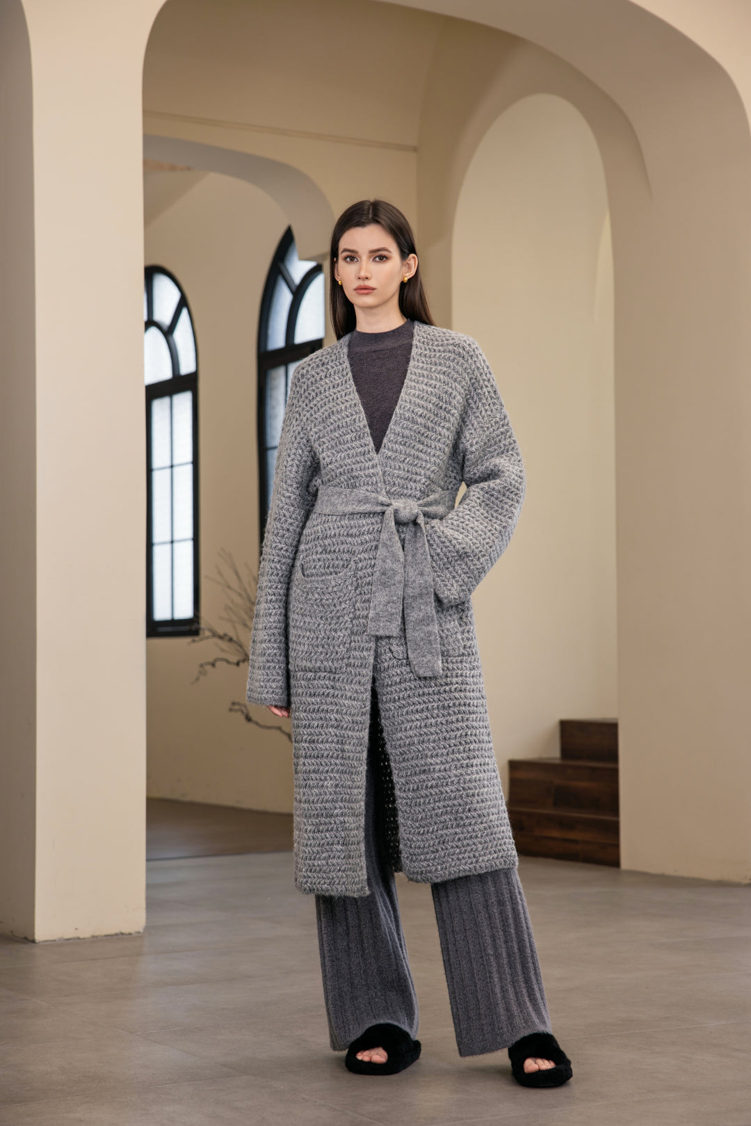 25208 Long Cardigan With Belt