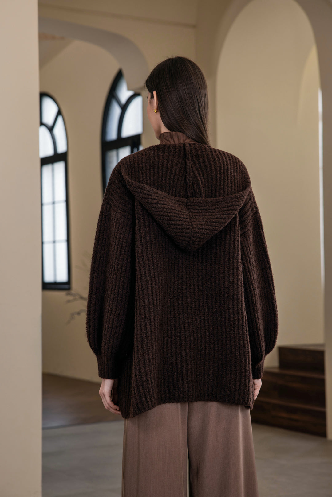 25213 Hooded Button Cardigan