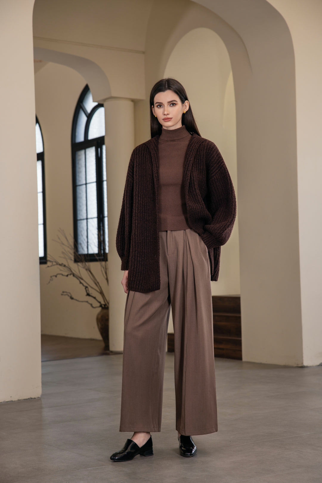 25213 Hooded Button Cardigan