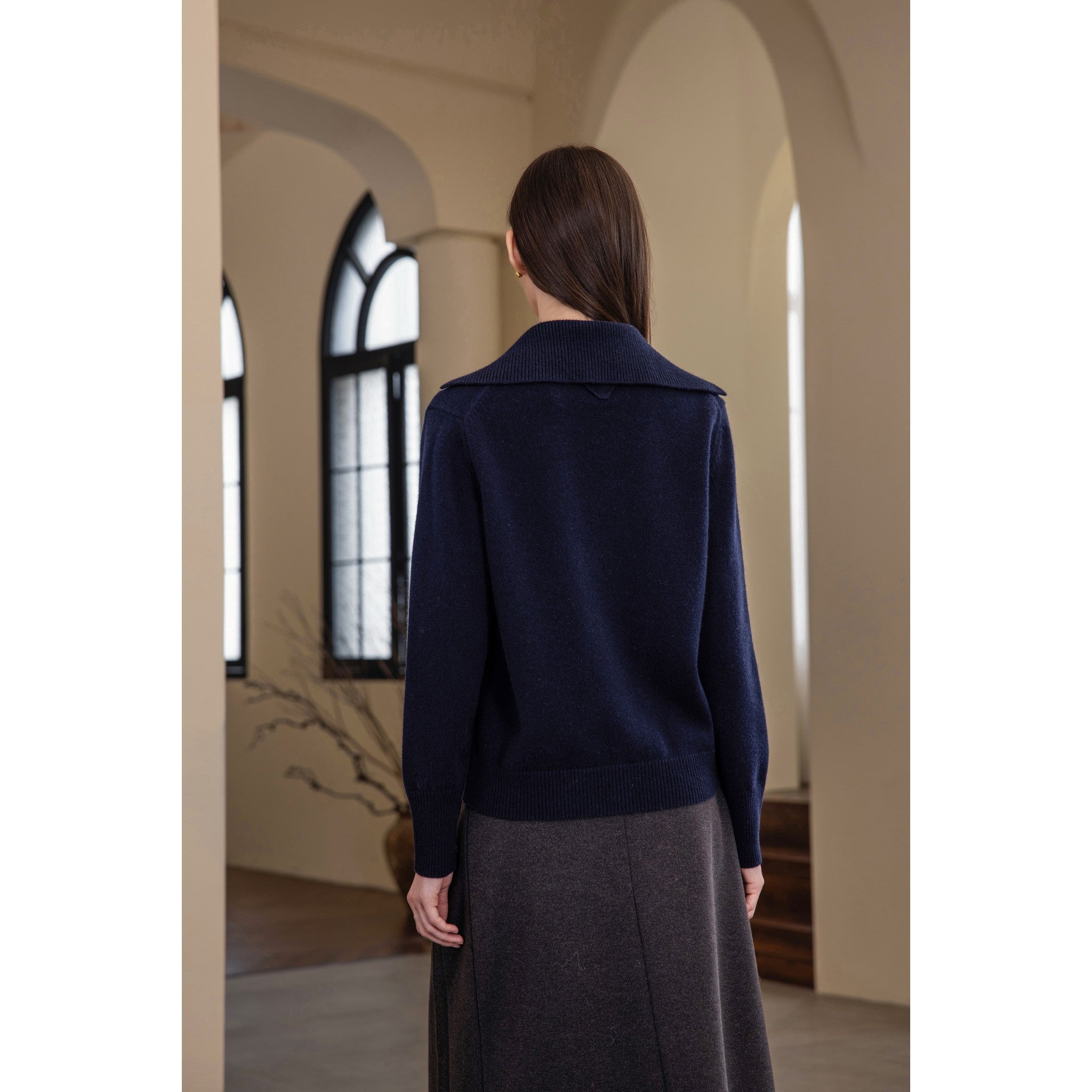 25216 Button-front Polo Shirt Sweater Cardigan