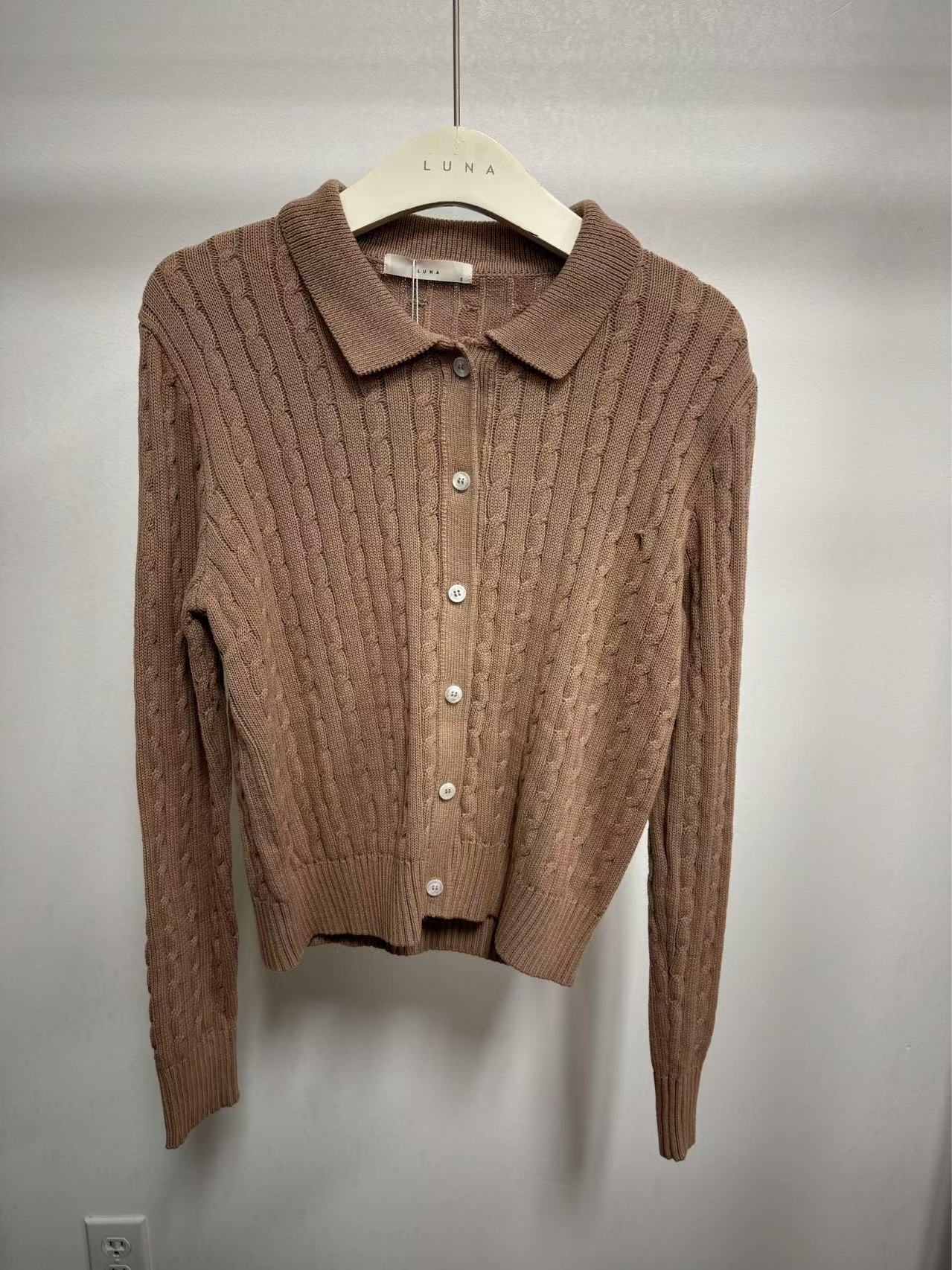 25221 Polo collar cardigan