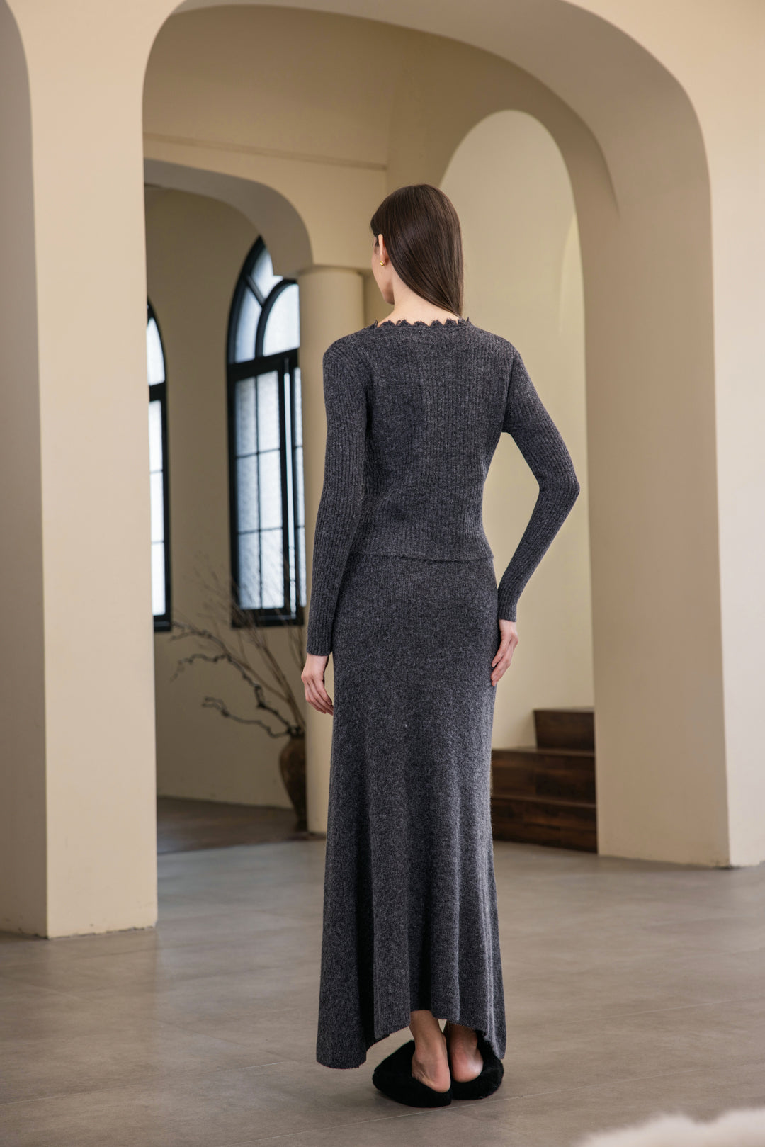 25238 Asymmetric Slim Fit Cardigan