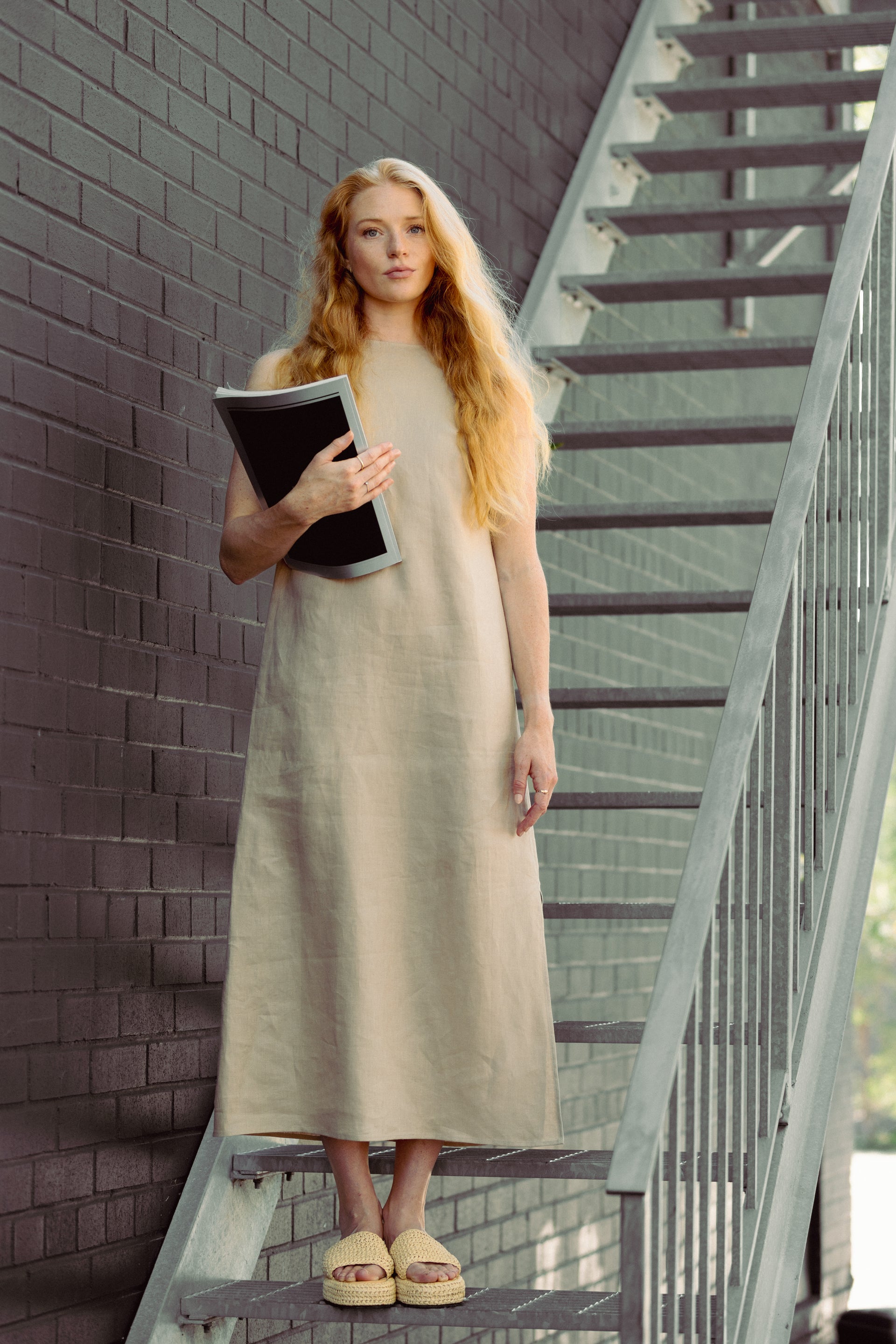 chinese dress ladies Sleeveless Linen Dress with Obi Belt, Summer Linen Dress for Women, Linen Maxi Dress, V-Neck Linen Dress with Pockets, XL / Dusty Turquoise
